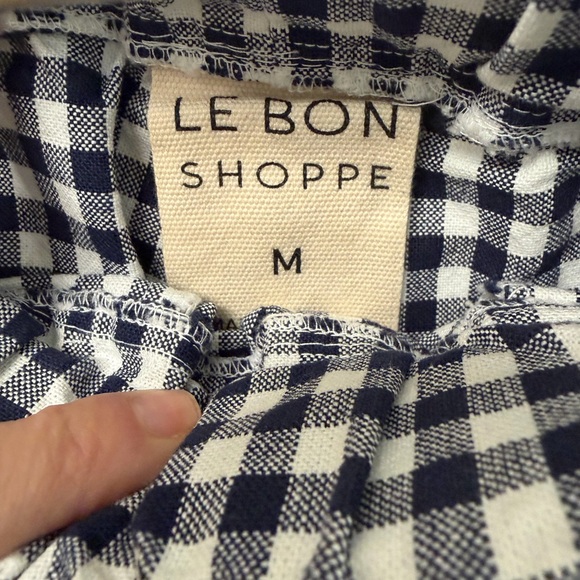 LE BON SHOPPE navy gingham shorts. sz med - Picture 2 of 2
